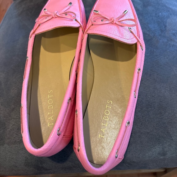 Talbots Becca Tie Pink Pebbled Leather Loafers Flats 9.5 EUC - Picture 6 of 7